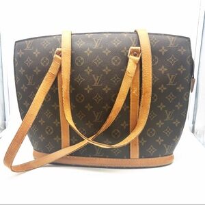 Louis Vuitton Brown Monogram Tote with Tan Leather Straps